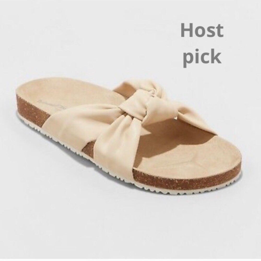 Hp 🌟Cream Junie Knotted Footbed Silde Sandals